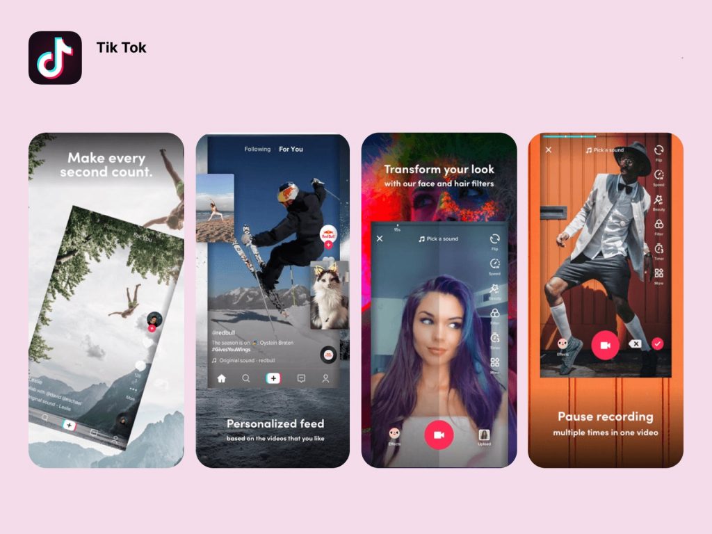 Tik Tok app interface
