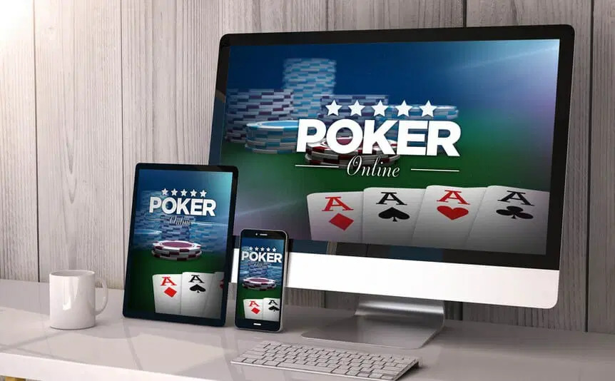 poker on a computer or smartphone