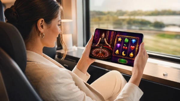 Foldable casino screen