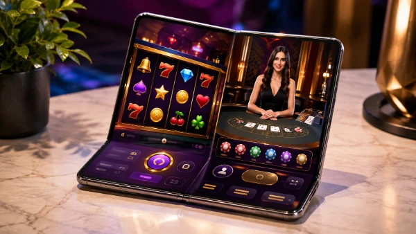 Foldable casino screen
